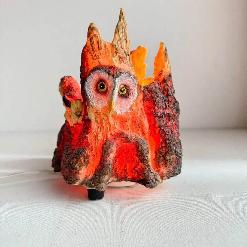Vintage 70s Owl Theme Dimmer Lamp Small